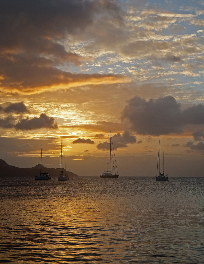 St Vincent and the Grenadines Yachts in Sunset, Saline Bay, Mayreau 2